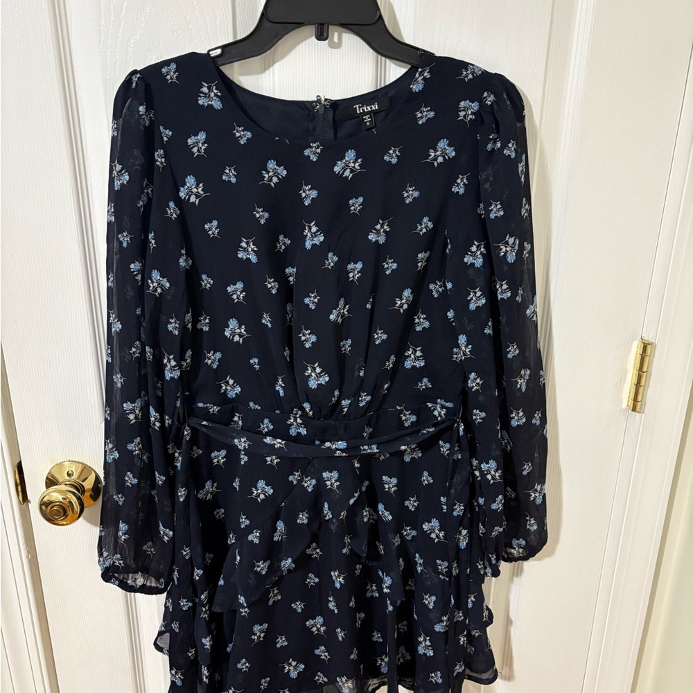 Trixxi Navy Blue Floral Mini Dress